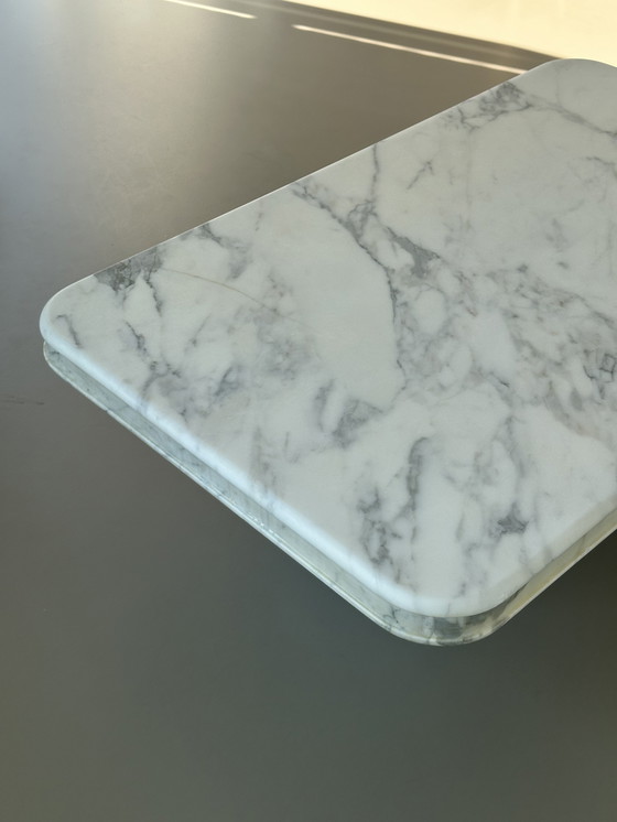 Image 1 of Vintage Carrara Bianco marble stone Italian coffee table 70s