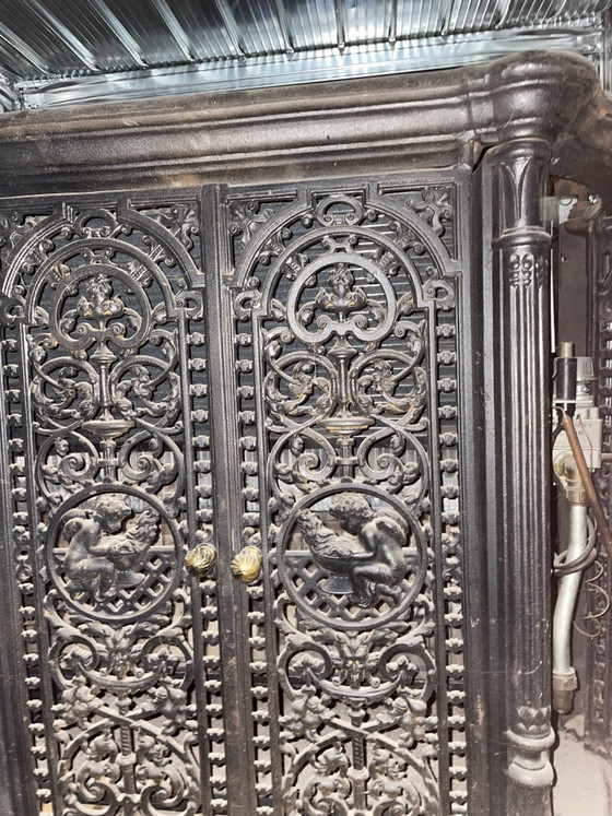 Caminetto decorativo Godin Art Nouveau, funzionante!, Oggetti decorativi, Ghisa, Ottone, Nero (foto 2 di 9)