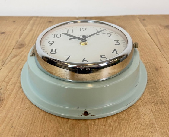 Horloge murale Citizen bleue vintage pour navires, années 1970, Pendules, Métal, Verre (photo 7 sur 15)