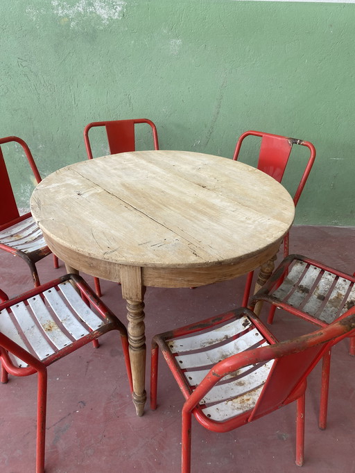  Tavolo rotondo campagnolo in legno 