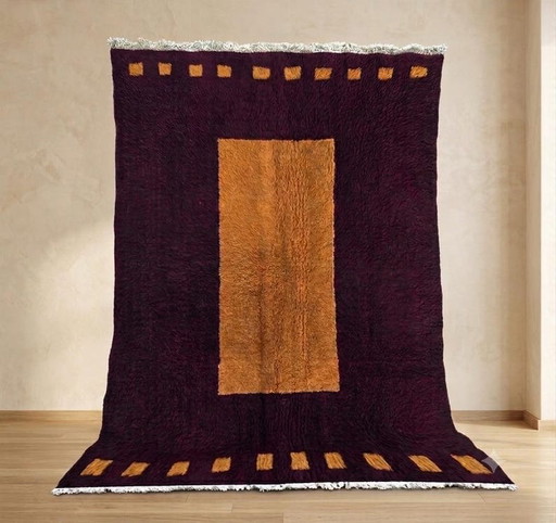 Handmade Traditional Natural Wool Berber Rug Custom 2/3 m