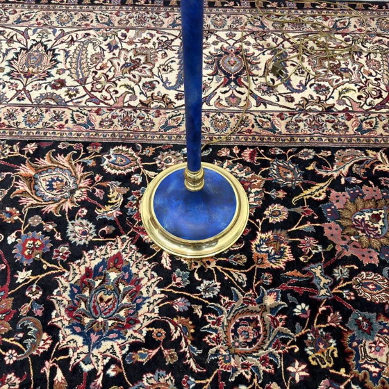 Italienische Pr. vergoldete Stehleuchte mit Seilen, Stehleuchten, Metall, Blau, Hollywood Regency (Foto 4 von 9)