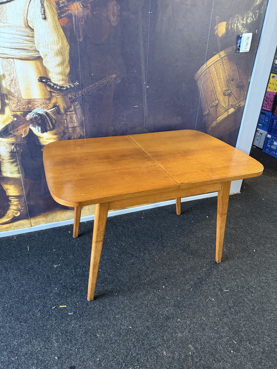 Image 1 of Vintage 1960s extendable teak veneer dining table