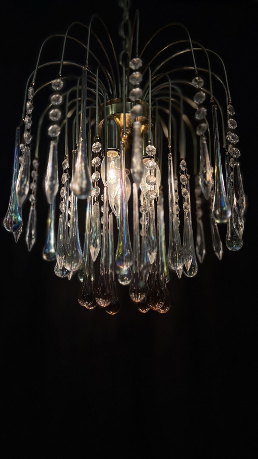 Teardrop lamp Paolo Venini style waterfall Murano pendant lamp