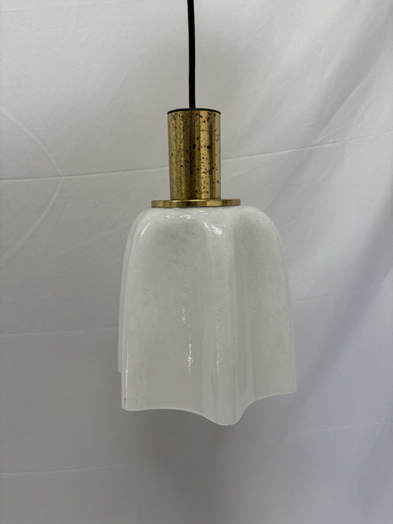 Image 1 of Vintage space age pendant lamp Glashütte Limburg 1970s