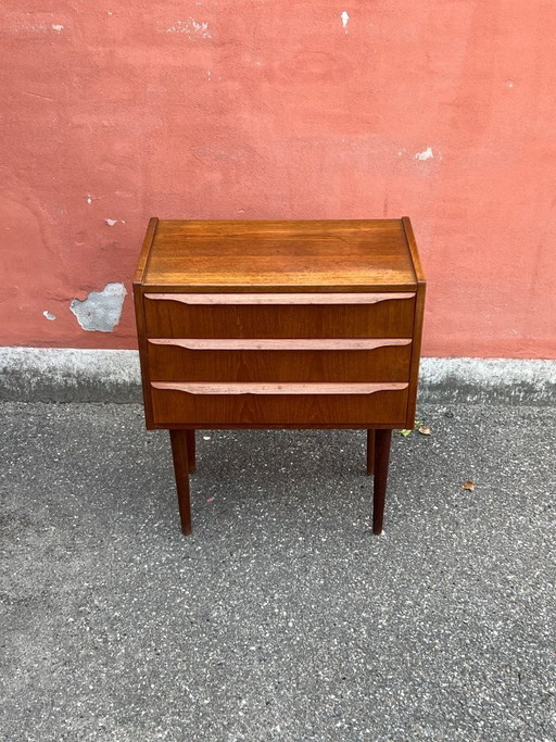 Dänische Vintage-Teakholzkommode/Nachttisch, 1960er Jahre