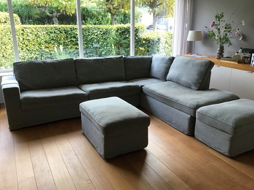 Lounge/Corner sofa with 2 separate footstools