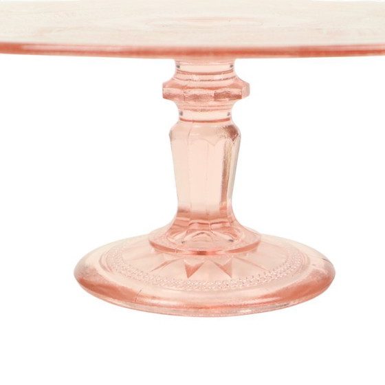 Image 1 of Vintage Roze Taartschaal Stermotief