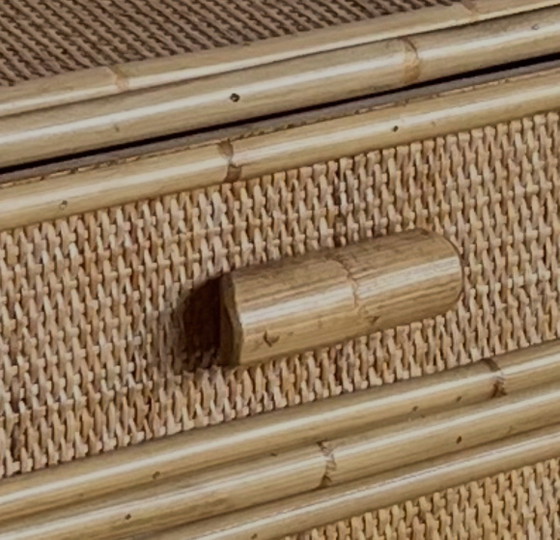 Cómoda de ratán y bambú, años 80, Italia – Rattan (photo 7 of 8)