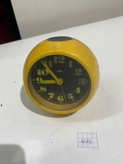 Vintage Space Age wind-up alarm clock for Prim, Czechoslovakia 1960