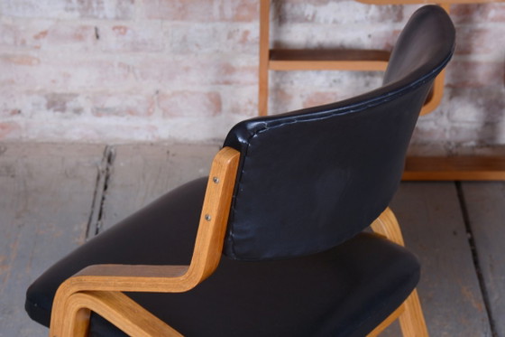 Set of Eight Restored Mid-Century Chairs, by Ludvik Volak, Maple, Czech, 1960s – Dining chairs, Wood, Skai (photo 4 of 20)