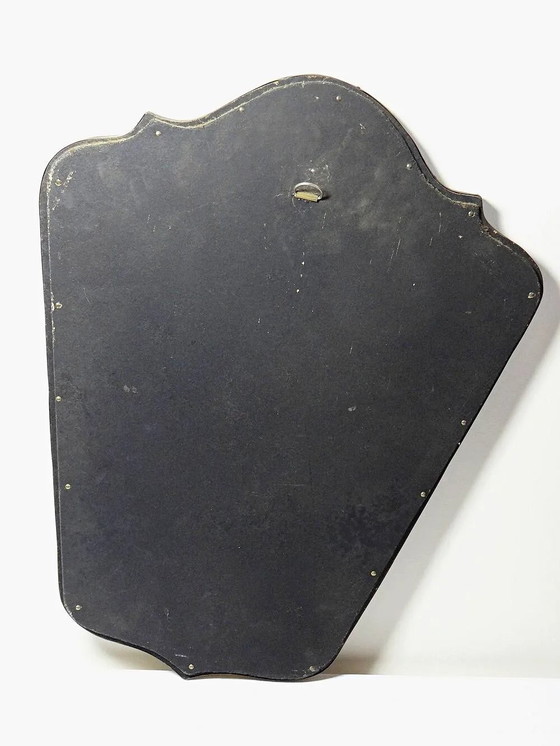 Miroir brutaliste de Jean Goardère, laiton et étain, années 1970. – Bois, Métal (photo 12 of 17)