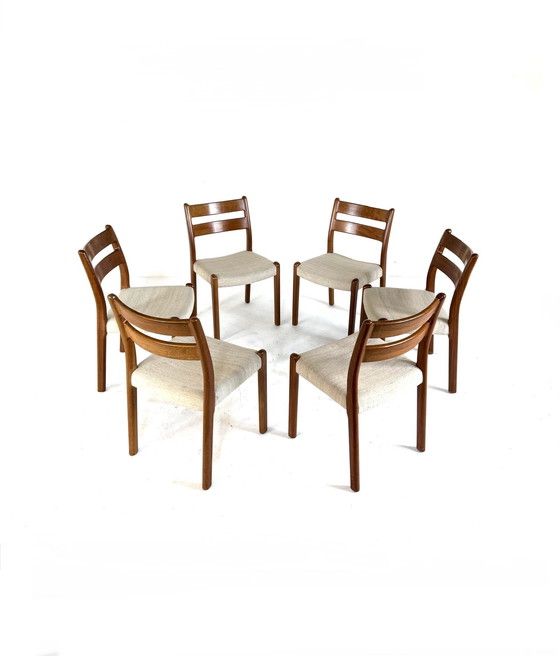 Image 1 of 6 chaises de salle à manger danoises vintage, EMC Møbler '80