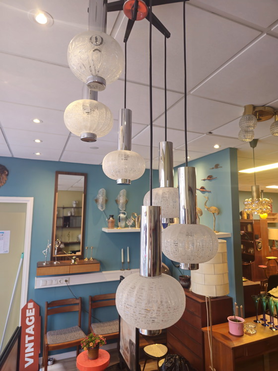 Image 1 of Vintage Sölken Leuchten Waterval Hanglamp Plafondlamp Lamp