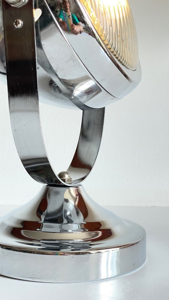 Image 1 of LAMPE Phare METAL Chromé Années 90