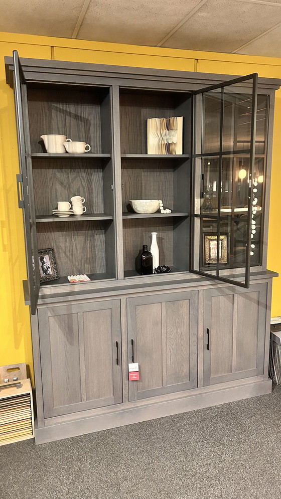 Image 1 of Oak sideboard with display doors BKS - Staphorst