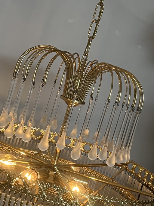 Vintage xl rods opaline Teardrop chandelier