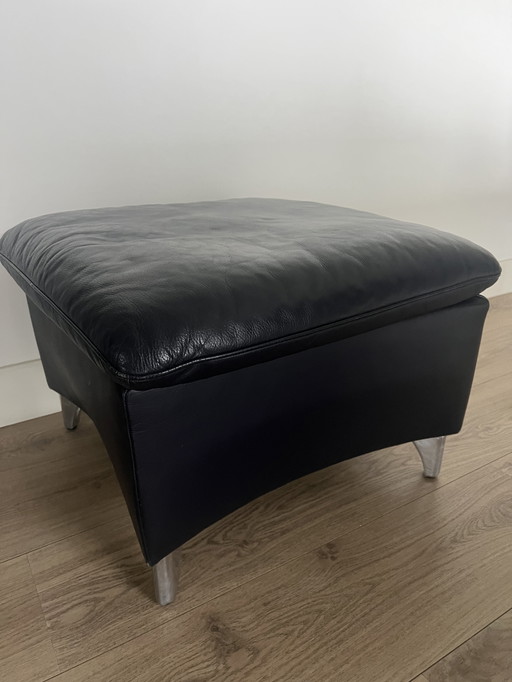 DeSede blauw leren design hocker