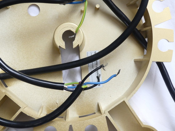 Image 1 of Ceiling lamp cascade lamp Limburg 3 globes bubble glass 70s aeb