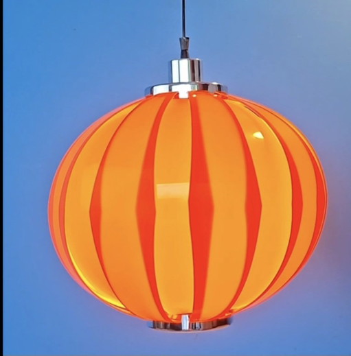 Giant Vintage Orange Space Age Pendant Lamp