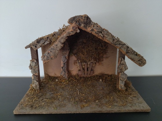 Grand crèche de Noël vintage, Objets déco, Bois, Autre, Marron (photo 9 sur 9)