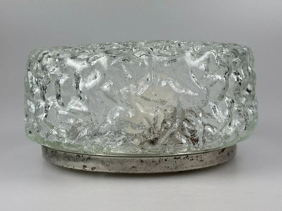 Image 1 of Lampada da soffitto anni &#39;60-&#39;70 Glashütte Limburg Germania Plafoniere in vetro e metallo