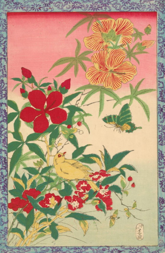 Hokusai Fleurs d'Automne avec Oiseaux (Toile) – Tirages d'art, Canvas (photo 5 of 5)