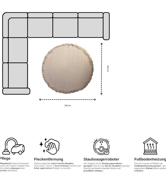 Image 1 of Rond vloerkleed in boho-stijl 120x120 - Mavaux