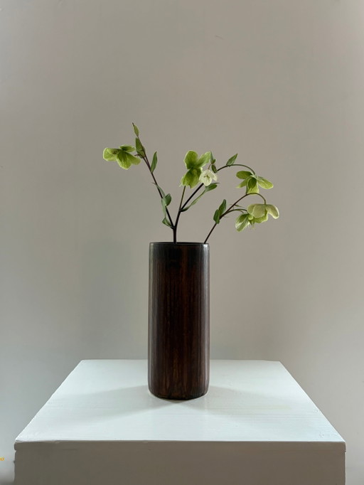 Vintage zylindrische Keramikvase