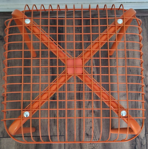 Sgabello Vasteron Vintage Ikea in filo d'acciaio arancione – Sgabelli, Metal (photo 4 of 6)