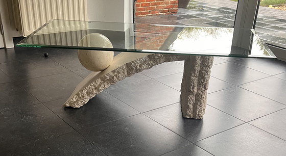 Image 1 of Tavolino da caffè vintage in pietra Mactan degli anni '80