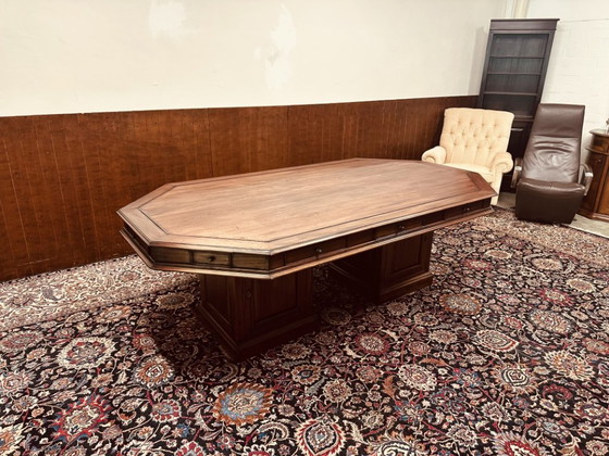 Tavolo da riunione classico inglese con sedie – Set da pranzo, Tessile, Legno (photo 4 of 23)