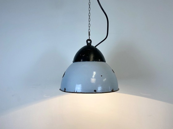 Image 1 of Lampada a sospensione vintage in smalto grigio industriale, anni '30