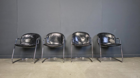 Image 1 of Gastone Rinaldi eetkamerstoelen voor Thema Italië, jaren 70 - set van 4