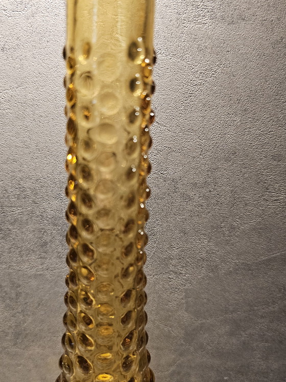 Image 1 of Jarra Empoli de cristal ámbar, años 60.