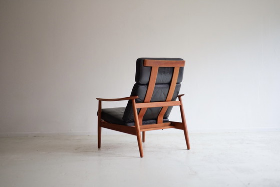 Fauteuil vintage FD164, Arne Vodder – France & Søn, Bois, Cuir (photo 9 of 11)