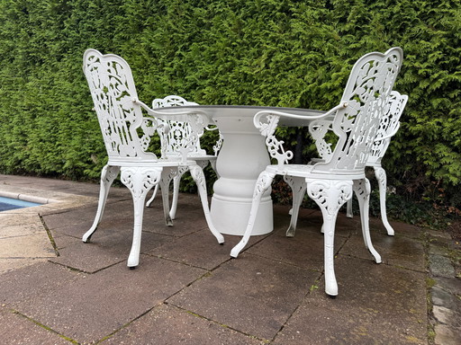 4x Seletti Industry Garden tuinstoel met armleuning wit