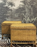2 FLAMANT BIRMA ROTAN MANDEN, BIJZETTAFELS, END TABLES