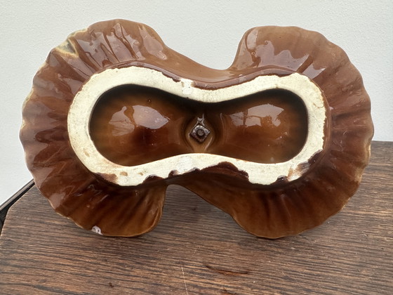 Image 1 of Serviteur à Hors D'œuvres Vintage Céramique Barbotine attribué Vallauris