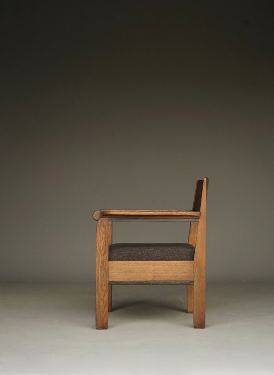 Image 1 of Lage art-deco fauteuil van Hendrik Fels voor L.O.V. Oosterbeek, jaren 1930.