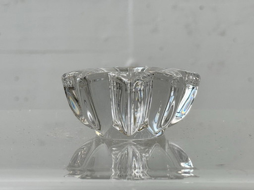 Bougeoir en verre de cristal dans le style de Pierre D'Avesn, Vannes-le-Châtel, France, années 1970