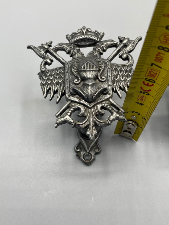 2 gordijnophangers met heraldisch riddermotief – Zilverkleurig metaal – Decoratieve objecten (photo 8 of 8)