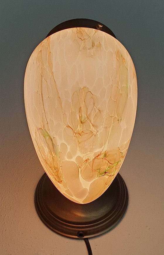 Image 1 of Art-Deco-Wandleuchte aus Opalglas