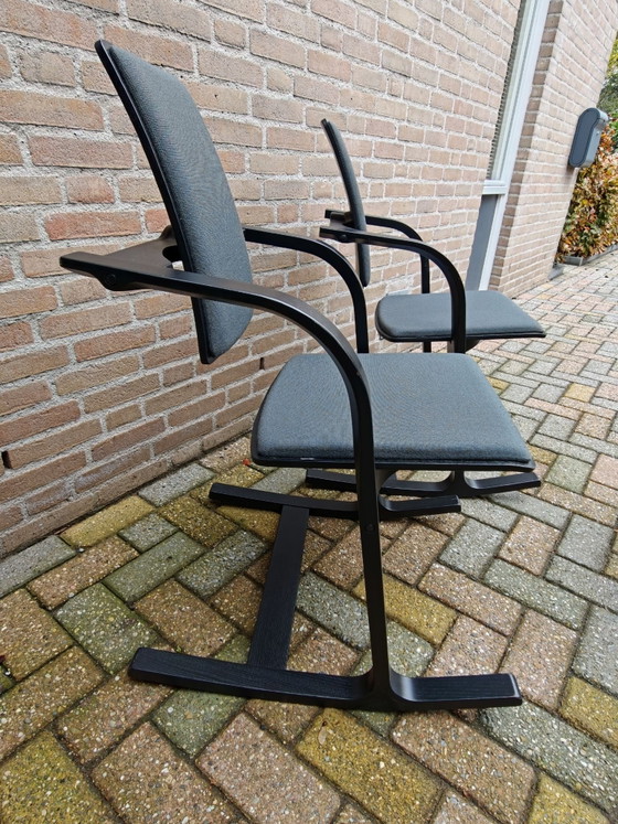 SET DI DUE sedie di design nere Varier Actulum, Sedie da pranzo, Legno, Cotone, Nero (foto 12 di 15)