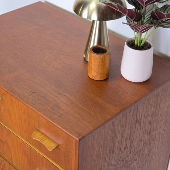 Vintage Danish Chest of drawers, teak 6 drawers 1960s Scandinavian, Wood, Brown (photo 12 of 19)