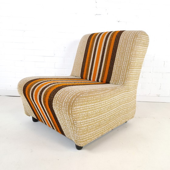 Image 1 of Canapé modulable vintage des années 70, en tissu velours côtelé, orange-brun