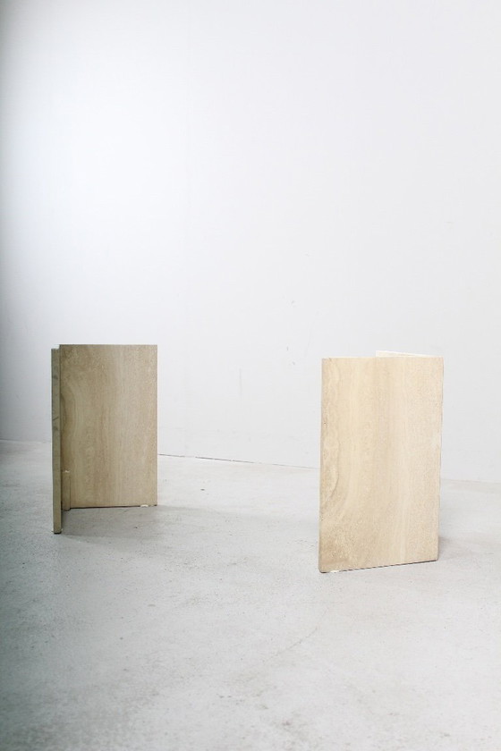 Image 1 of table basse vintage en travertin naturel