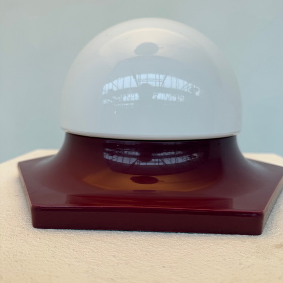 Image 1 of Plafond/Wandlamp Roodpaars Jaren 60/70