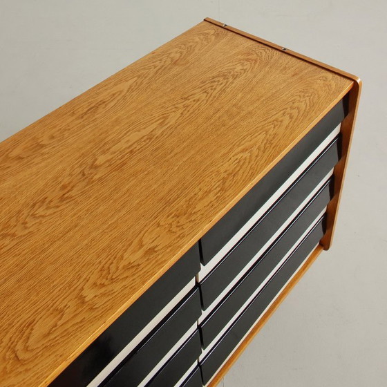 Image 1 of Commode de style Mid-Century par Jiří Jiroutek, buffet U-453, noir et blanc, années 1960