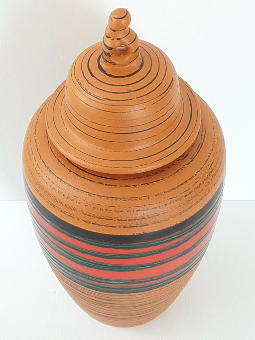 Deutsche Keramikamphora-Vase, Westdeutschland, 1960er Jahre, Vintage, 60er Jahre
